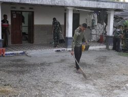 Teladan Nyata di Pagi Hari: Satgas TMMD 129 Bojonegoro Rutin Bersihkan Tempat Nginap