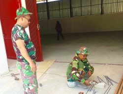 Turun Tangan Potong Besi, Satgas TMMD 129 Bojonegoro Pastikan Musholla Rest Area Kesongo Berdiri Kokoh