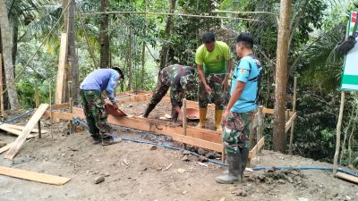 Salah satu sasaran fisik yang tengah dikerjakan adalah pembangunan pos keamanan lingkungan (pos kamling) di Dusun Kunir RT 01/RW 09, Desa Gumelem Kulon, Kecamatan Susukan, Selasa (28/7/2026).