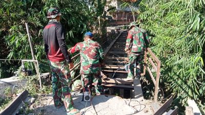 Pengerjaan infrastruktur vital ini dilakukan secara bahu-membahu dan penuh semangat gotong royong antara personel Satgas TMMD dengan masyarakat setempat.