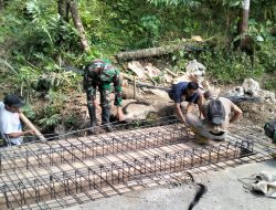 Perakitan Tulangan Plat Beton Jadi Fokus Pekerjaan TMMD Reguler ke-129