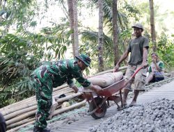 Putaran Molen Tak Pernah Berhenti, Pratu Farhan Jadi Motor Pembangunan TMMD di Gumelem Kulon