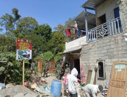 TNI Bersama Warga Wujudkan Rumah Layak Huni dalam Program TMMD di Desa Cukil.